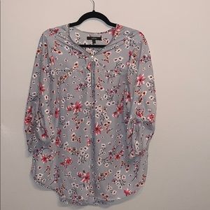 Floral Blouse with Zipper